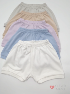 (0-24m) CleverMama Premium Cotton Plain Shorts for Newborn Babies up to 24m BS Series