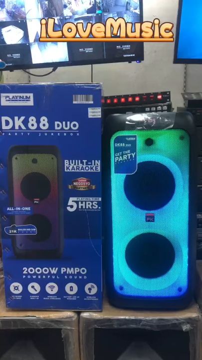 Platinum DK88 Party Jukebox Speaker w/ Built-in Karaoke - Partybox and Guitar amp/Fire Lighting/built-in player and amplifier/ (free 2 wireless mic)