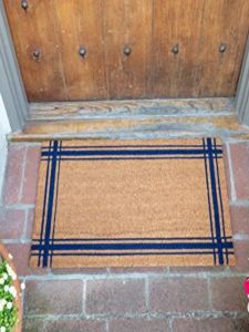 VIKAMA Non-slip Coir Doormat Heavy Duty Weather Resistant Blue for Indoor Outdoor Entryway Home