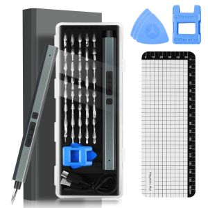 46 in 1 Electric Screwdriver Set with 40 Magnetic Bits Precision Cordless Screwdriver 2 Torque Settings for iPhone Watch PC