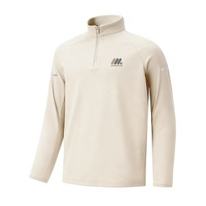 เสื้อยืดแขนยาวบุขนแกะแบบหนาสำหรับผู้ชายในฤดูหนาว อบอุ่นสำหรับการวิ่งและออกกำลังกาย วัสดุโพลีเอสเตอร์และยางยืด แฟชั่นสปอร์ต เสื้อผ้าทำงาน