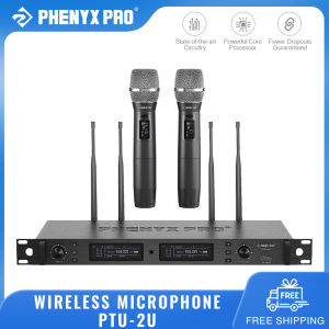 ระบบไมโครโฟนไร้สาย Phenyx Pro ชุดไมโครโฟนไร้สายคู่ความหลากหลายที่แท้จริง 2X1000 ช่อง 328ft สำหรับ PTU-2U