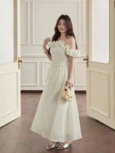 JULULOOK | Ruffle Dot Off-Shoulder Dress Plus Size