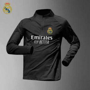 Áo Lưới Thoáng Khí Tập Luyện Bóng Đá Real Madrid Mùa Xuân Thu Nam Cổ Tròn Tay Dài Dài Vừa Phải Trung Quốc Sản Xuất