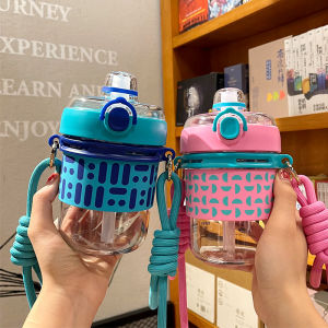 Cốc Nước Có Chèn Bơm Hơi Cho Trẻ Em Cốc Nước Có Ống Hút Dung Tích Lớn Cho Bé Gái Cốc Đựng Nước Cho Trẻ Mẫu Giáo Vỏ Đeo Vai Cốc Nhựa Tròn