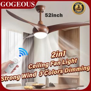 GORGEOUS 52inch LED Light Ceiling Fan: Modern Wood Design & Remote Control