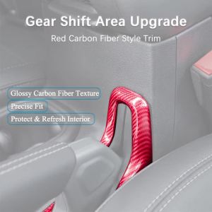 4WD Gear Console Panel Decoration Trim for Jeep Wrangler JL 2018‑2026 Red Carbon Fiber Interior Molding Decoration Accessories