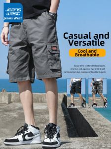 Jeanswest | Summer Cotton Work Shorts with Big Pockets Knee-length