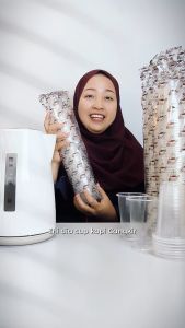 50 PCS Gelas Plastik Cup Kopi Cangkir | Cangkir Plastik Kopi | Gelas Plastik Minuman Es Dingin | Cup