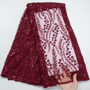 Sang Trọng Pháp Đính Hạt Kim Sa Lấp Lánh Phối Ren 5 Thước Chất Lượng Cao Châu Phi Nigeria Áo Cưới Voan Nữ A3803