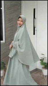 KV.GROSIR Gamis Ovy Wolfis Set Hijab Pet Syari | Gamis Syarii Wolfis Grade A | Dress Wanita Set Hijab Muslimah Polos Wolfis