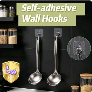 Strong Adhesive Hooks Wall Hooks Nail-Free Adhesive Coat Hangers With Stainless Steel Hooks Reusable Practical Towel storage