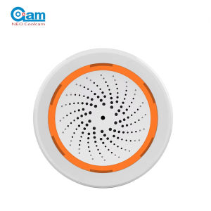 Coolcam Tuya Zigbee Smart Siren Alarm For Home Security with Strobe Alerts Support USB Cable Power UP Works With TUYA Smart Hub