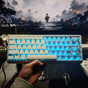 Ace68 White Transparent Side-Engraved Keycaps PBT Heart Magnetic Axis Keyboard Full Win60 Premium G87F99 Computer Hardware