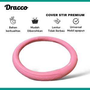 Sarung setir mobil kulit premium DRACCO Sarung stir Cover Stir PINK Steering wheel cover ZERO PINK
