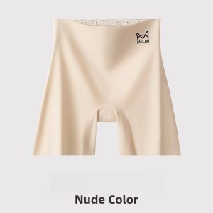 Miiow | Ice Silk Seamless Safety Pants High Waist Abdomen Control Summer Thin Briefs Three-In-One Flat Angle Shorts For Women