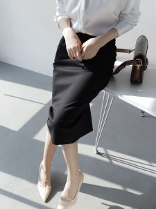 Elegant High Waist Suit Skirt for Women Simple Pure Color Commute Style MZOMXO Mid-Length A-Line Midi Skirt