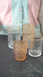 Gelas Minum/Gelas Jus/Gelas Aneka Minuman Desain Klasik Ukiran Motif Nordic Sangat Elegan