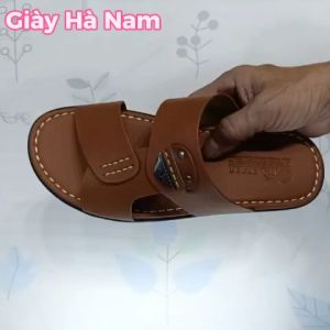 Dép Nam Quai Ngang TiTi ĐÔ Da Bò Thật Cao Cấp DNA2224