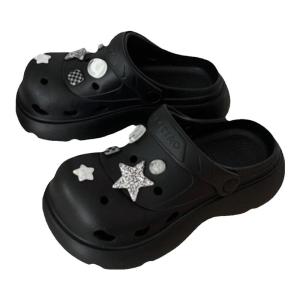 Sweet Cool Star Holes Shoes Womens Summer Thick Bottom Heightening Outdoor Fashion Anti-slip Open-Toe Slippers Casual EVA Sandals