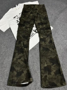 Military Style Work Pants for Men Loose-fit Wide-leg Jeans