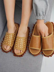 Summer Floor Cleaning Slippers Silent Detachable Washable for Wooden Floor Mark-Free Noise Reduction Home Use Lazy Person Mopping Shoes