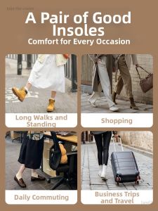 ZHIHAOEN | Cushioning Arch Support Insoles Soft Sole Comfortable Pain Relieving Long Standing Shoe Inserts
