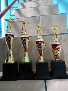 Piala Lomba Juara 1 2 3 4 (PEMAIN VOLY PUTRI BODY MERAH RASER) \\\"costum\\\" FREE STICKER (BOLEH satuan)TERMASUK SETICKER DAN FREE DESIGN