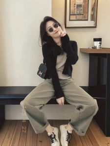 XUECAIQI | Stylish And Youthful Plus Size Women Knitted Outfit Set