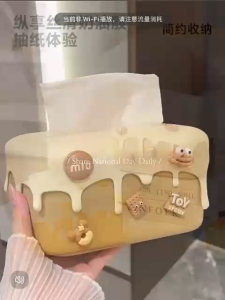 Cute Ice Cream Tissue Box Living Room Bathroom Coffee Table Paper Box Multi-Functional Desktop Creative House #33