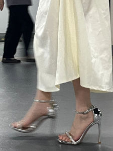 Sparkling Crystal Silver High Heels