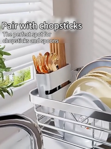 Nearra Rust-Resistant 304 Dish Rack: Quick Drying Dishes Durable & Space-Saving Home Essential