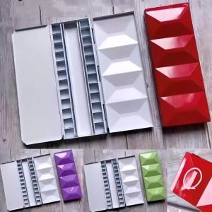 24สี2Ml Grid สามพับกล่องเหล็กสีน้ำ Pigment Subpackage Palette Art นักเรียนภาพวาดกลางแจ้งสีน้ำ Palette