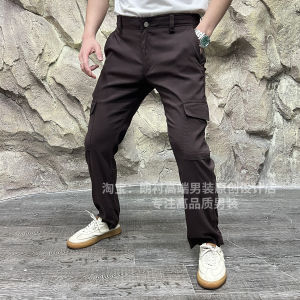 Quick Dry Tech Fabric 3D Tailored Mens Summer Outdoor Workwear Hiking Casual Pants Straight Leg mid Waist Zipper Fly Long Trousers