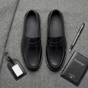 Mens Loafer Shoes High Quality Wear-Resistant Full Grain Leather Casual Shoes