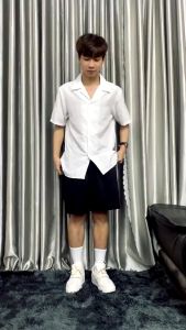 [Hàng VNXK] Áo sơ mi ngắn tay nam nữ form rộng chất liệu vải lụa cao cấp không nhăn màu trắng đen phong cách Hàn Quốc