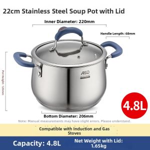 ASD | Stainless Steel 3D Thickening Large Capacity Soup Pot