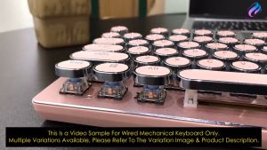 KRK8 ✅ PINK BLUE MECHANICAL KEYBOARD REAL ROUND MECHANICAL GAMING KEYBOARD METAL SURFACE PANEL 104 KEYS ANTI GHOSTING ROUND KNOB BLUE SWITCHES SWITCH WHITE BACKLIGHT USB WIRED MECHANICAL PRO MECHANICAL KEYBOARD FOR PC DESKTOP LAPTOP COMPUTER