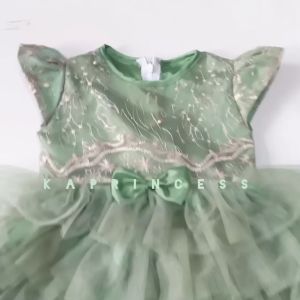 Baju Warna Sage Green 6 12 Bulan FREE PITA Gaun Terlaris 2023 Dress Warna Sage Green Terlaris Import Gaun Sage Green Gamis Aqiqah Kondangan Hari Raya KA110