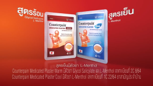 Counterpain แผ่นแปะแก้ปวด พลาสเตอร์บรรเทาปวด เคาน์เตอร์เพน สูตรร้อน ขนาด 7x10 ซม. [10 ซอง/1 กล่อง สีแดง] AA 2201 Medicates Plaster Warm