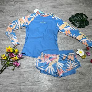 Đồ bơi nữ bikini 2 mảnh áo tay dài quần đùi 2 lớp chất thun lạnh quảng châu cao cấp có đệm mút ngực BINSPORTS BHN028