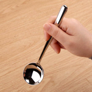 LeDIAR Thickened Stainless Steel 304 Long Handle Soup Spoon Deepened Adult Dinnerware Large Size Home Use Dining Utensils