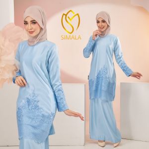 (RAYA 2026) TEJA Baju Kurung Satin Renda Cantik EKSLUSIF Wuduk Friendly SIMALA