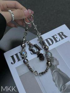 MKK Shell Pattern Phone Strap Heavy Duty Wristband Style Womens Elegant Premium Quality Crystal Mobile Phone Chains
