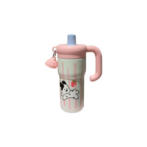 Adorable Cat Design Insulated Water Bottle for Women High Aesthetic Value Cartoon Print Jojos L.PD.Gorge Stainless Steel Straw Cup
