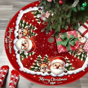Váy Cây Thông Giáng Sinh Họa Tiết Tuần Lộc VIKAMA Chủ Đề Ông Già Noel Đệm Trang Trí Lễ Hội Cho Cây Thông
