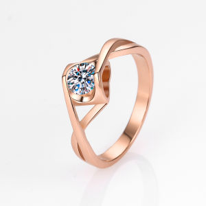 KAFANDENG | D Color Moissanite Ring Heart Lightweight Luxe 18K Rose Gold 1 Carat