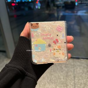 เคสโทรศัพท์พับได้รูปแมว Adorable Foldable Cat Design Huawei Pocket2 Xiaomi Mixflip2 Honor Magicvflip2 Samsung Zflip765 Oppo Findn3 Flip