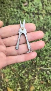 Titanium Alloy Mini Folding Scissors Keychain Portable Pocket Tiny Cutter for Fishing Line Trimming DIY Craft EDC Unboxing Tool