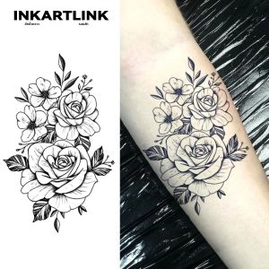 รอยสักชั่วคราวดอกไม้ ยาวนานถึง 15 วันเทคโนโลยีใหม่เมจิกกันน้ําสติกเกอร์กึ่งถาวร